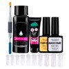 Kit 6 Unidades Gel De Extensión De Uñas -Top-Base-Espatula- 100