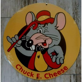 Chuck E Cheese Sign -16"x16" Metal