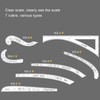 7Pcs Fashion Clear Metric Sewing Ruler Set, French Curve Pattern