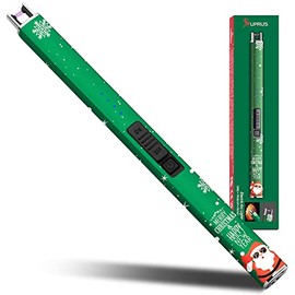 SUPRUS SUPRUS Electric Lighter Arc Windproof Flameless USB Lighter Rechargeable Lighter with Safety Lock for Candle BBQ Camping (Christmas Green)