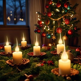 DoRight Silicone Dipped Candle Light Bulbs, 5 Watt Flame Light Bulbs, C7/E12 Candelabra Base Silicone Light Bulbs for Electric Window Candles Lamps, Chandeliers, Christmas Night Lights, 120V 12-Pack