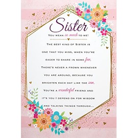 Heartfelt Wishes Sentimental Birthday Card Sister - 9 x 6 inches - Regal Publishing, C80681