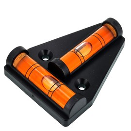 YANNLIHONG T-Shaped Mini Level Platform, Magnetic 4-Function Acrylic Level Ruler, 1.14 x 0.39 Inches, Black with Orange Bubble (black red)