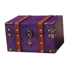 Harilla Schmuck-Aufbewahrungsbox, Schatzkiste, Andenken-Box, Schmucketui für Halsketten, Armbänder, Ringe, Zuhause, Party, Dekoration, Geburtstagsgeschenk, Lila