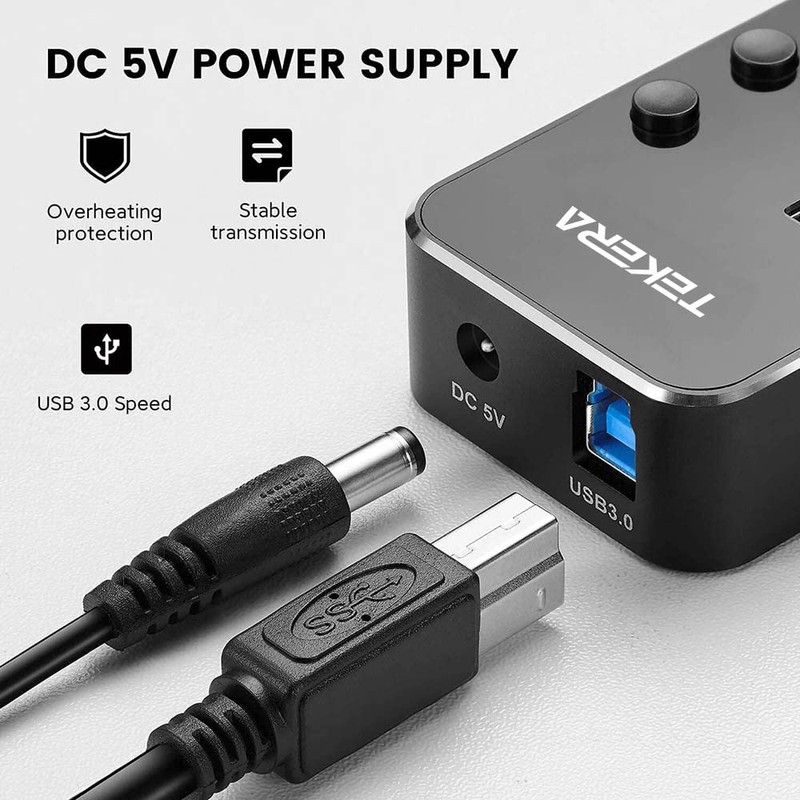 USB 3.0 Hub, TEKERA 7 Port Powered USB Hub Expander