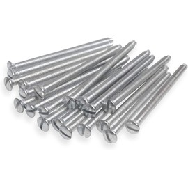 315 Supplies Pack of 10 M3.5 x 50mm Long Electrical Machine Screws for Light Switch and Plug Sockets Nickel Plated DIY Plated Screw Raised Slotted Head (50mm, 10, count)