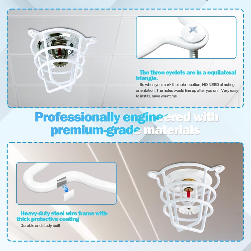 Happy Tree (6 Pack) White Fire Sprinkler Head Guard Cover