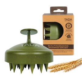 TADA MEN Scalp Massager Scrubber for Men and Women Promote Hair Growth and Dandruff Treatment Scalp Sampoo Brush - Army Green