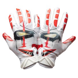 Battle Sports Clown Cloaked Wide Receiver Gloves - Adult Clown Football Gloves - Ultra-Stick Grip Gloves - Adult Large