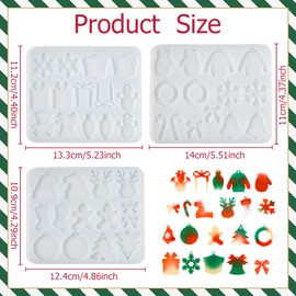21 Pcs Christmas Resin Earring Molds, Resin Jewelry Molds, Christmas Silicone Pendant Molds, Christmas Keychain Mold for wmens and Grils