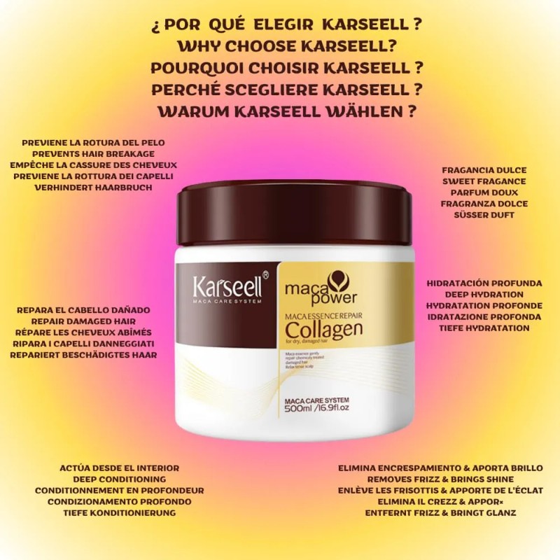 Tratamiento Capilar Karseell Collagen Deep Repair Con Aceite