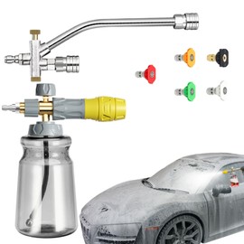 Pressure Washer Foam Cannon - 4000 PSI Pressure Washer Soap Cannon - Ergonomic Car Washing Nozzles & Hose Attachments for Auto Detailing Marine Vessel RV