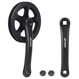 WEEROCK Prowheel Bike Crankset 1 Piece 32T Charing Crank Set with 170mm Arm and Doulbe Chain Covers for 20-26 Inch Bicycles, MTB, Kid Bikes, Compatible with Single/6/7/8/ Speeds Freewheel