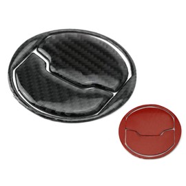 iJDMTOY 3-Set Black Carbon Fiber Overlay Trims Compatible with 2015-up Ford Mustang Center Dashboard AC Vent Cover Decoration