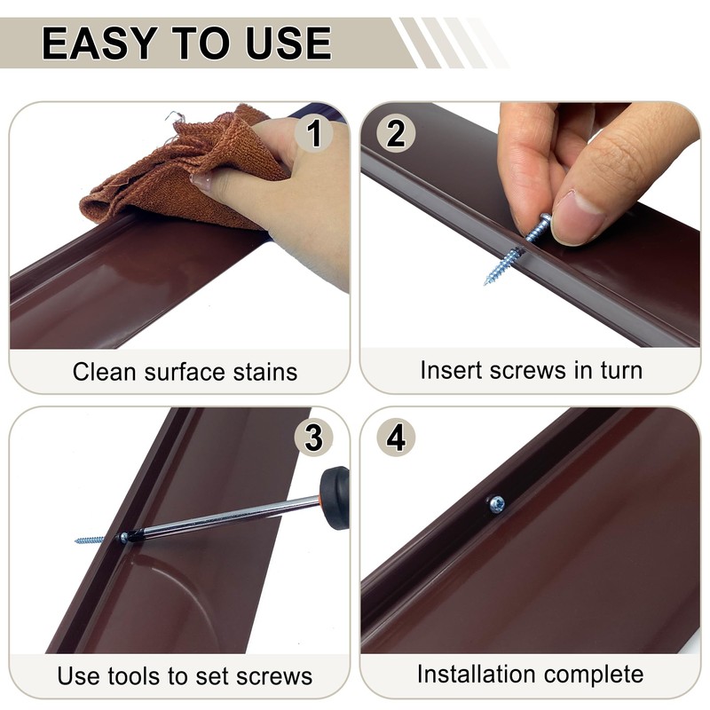 2PCS 40inch Brown Door Rain Drip Guard for Windows Drip