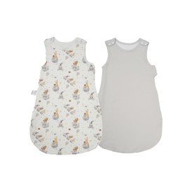 Baby Sleeping Bag 1 Tog,100% Cotton Wearable Sleeping Bag With Adjustable Snap Buttons and Side Zip, All Year Baby Sleep Sack 2 Pack For Girls Boys(Gray,60cm)