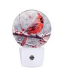 Cosharkly Red Cardinal Bird Night Light,Chrismas Snow Night Lights Plug