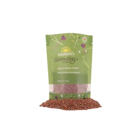 Organic Daikon Radish (Radis Daikon) Sprouting & Microgreen Seeds, Mumm's, Large Size: 200 Grams, Non-GMO - Product of Canada - High Germination Rate - Resealable Bag
