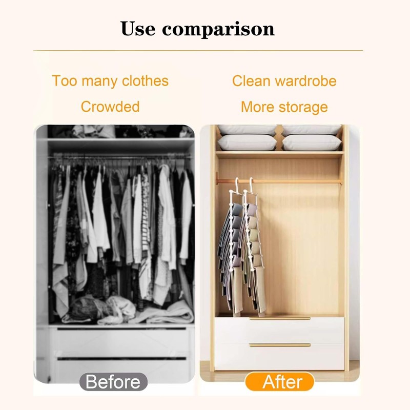 DSXVJHD 3 Pack Trouser Hangers Space Saving, Multi-Layer Scarf Clothes