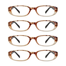 LifeArt 4 Pairs Reading Glasses, Blue Light Blocking Glasses, Computer Reading