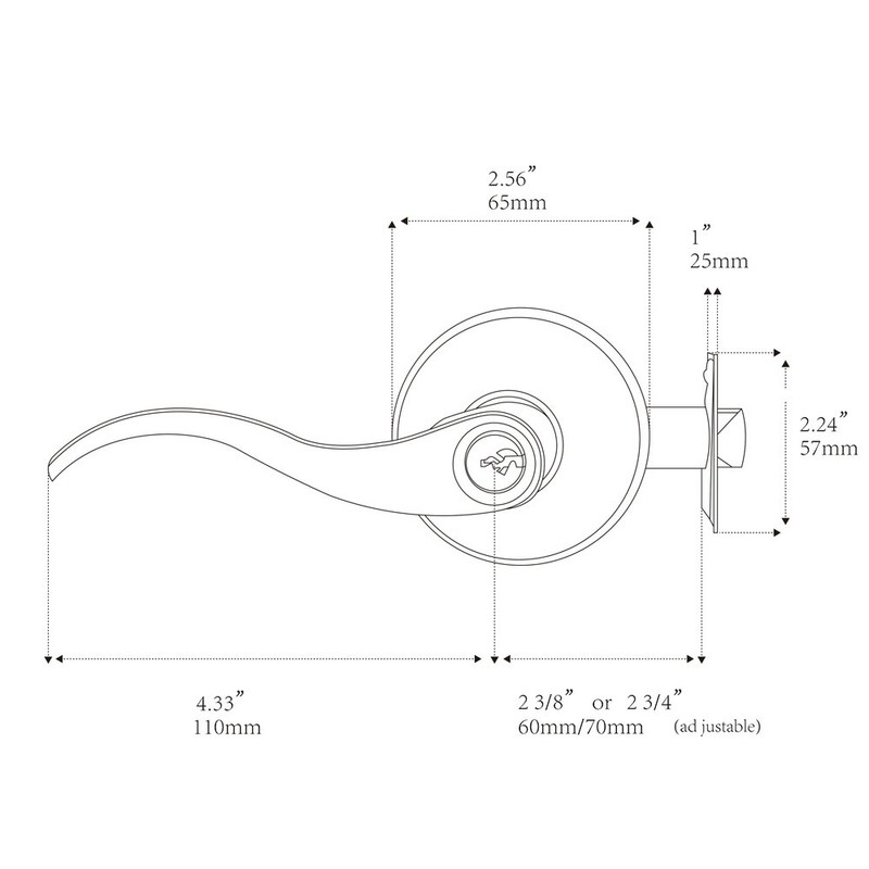 1 Pack of HENYIN Wave Lever Keyed Entry Door Lock/Door