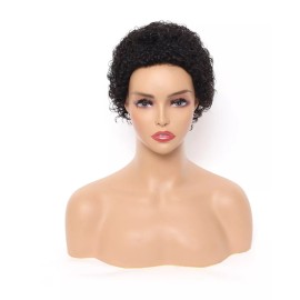 BM Pelucas De Cabello Humano Negro Rizado Afro Natural