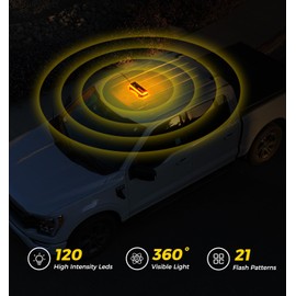Xprite 14 Inch 120 LED Emergency Rooftop Strobe Lights Bar Flashing Safety Traffic Advisor Warning Hazard Snow Plow Light w/Magnet Base for Work Trucks Vehicles Construction Tow Pickup Amber