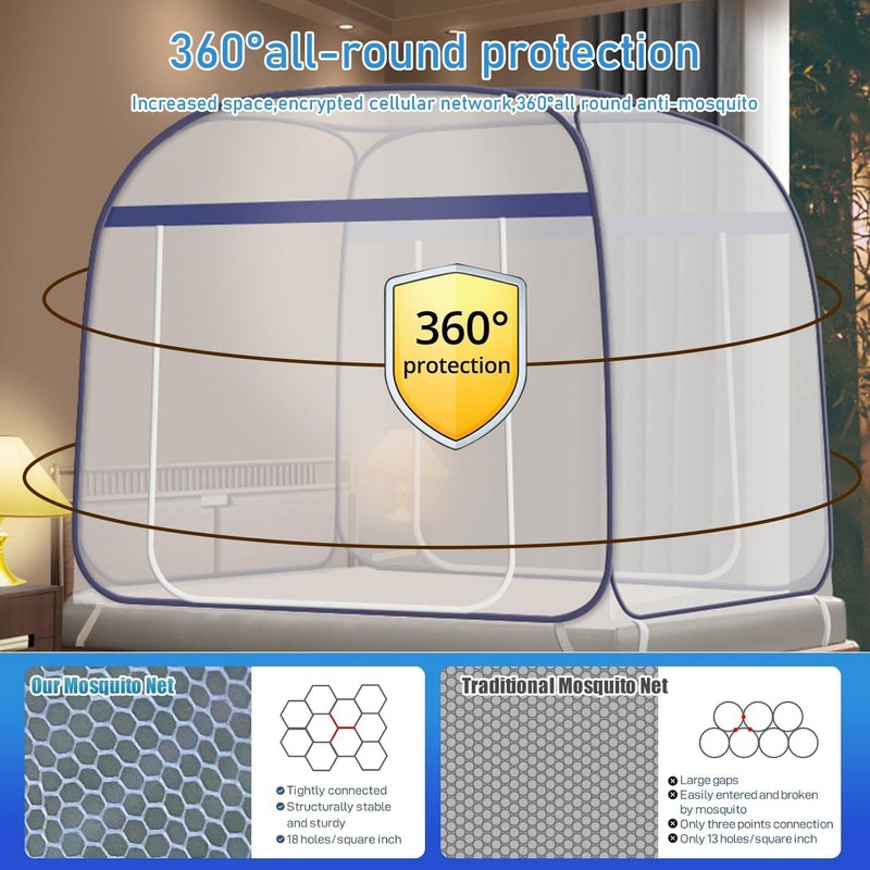 Mosquito Net Bed, 180 x 200 cm, Foldable Mosquito Net,