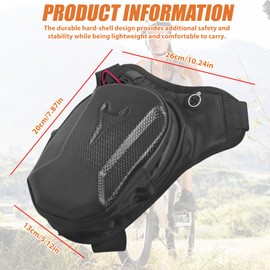 WANDGU Motorcycle Waist Bag Men Women: Leg Bag and Bum Bag 2 in 1, Waterproof Hard Shell Leg Bag, Leg Bag Motorcycle with Adjustable Waist Belt for Motorcycle, Riding, Hiking, Black, black, 0