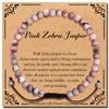 BONNY BOXX Braided Genuine 4mm Pink Zebra Jasper - Calming
