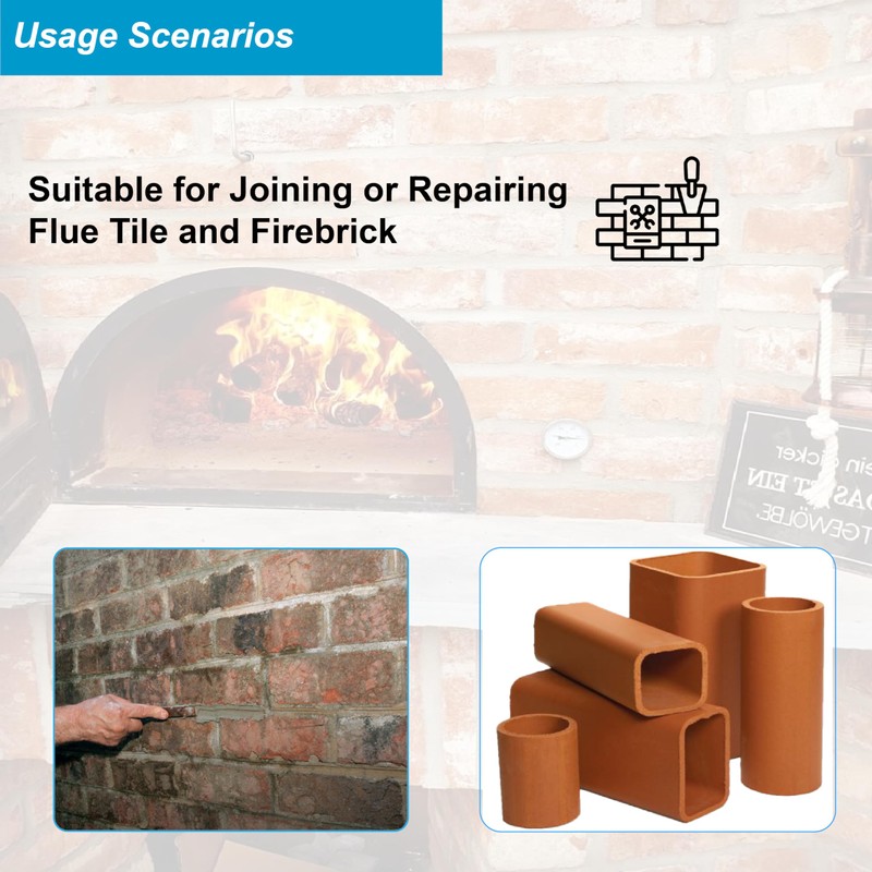 SOLIDLAND Refractory Mortar - 3.5 LBS Masonry & FireBrick Refractory