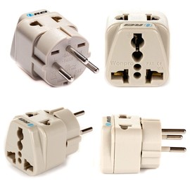 OREI USA to Israel, Gaza, Palestine & More (Type H) Travel Adapter Plug - 2 in 1 - CE Certified - RoHS Compliant - 4 Pack - White Color (DB-14-4PK)
