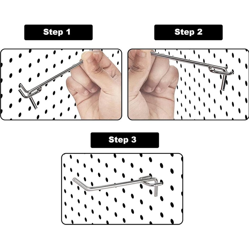 ZHjuju Pegboard Hooks,50PCS 10 cm & 5 cm Length Metal