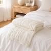 Plush Cable Knit Throw Blanket 50x60, White, Cozy Home Accent