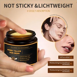 ALFNLKLE ALFNLKLE Marroomi Tallow Honey Balm - 100% Organic Whipped Beef Tallow Face Moisturizer with Raw Honey & Beeswax, Deep Nourishing Tallow & Balm for Face