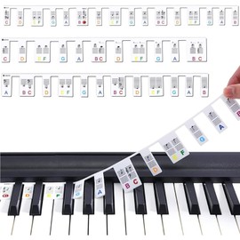 ATAK Non-Stick Doremi Sticker (Popular in the USA) 88 Keys, Piano Lessons, Beginners (88 Keys, Color)