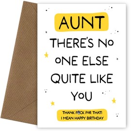 Hey Chimp Funny Aunt Birthday Card - No One Else Quite Like You - Funny Birthday Card for Aunt to Say Happy Bday to You Auntie or Aunty - Rude, Offensive, and Humorous