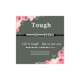 Seleneva Morse Code Bracelets Funny Gifts For Women Girls Inspirational Bracelets Friendship Sister Bracelet For Birthday Christmas Gifts Silver Jewellry (Tough)