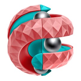 Orbiit Ball Toy, Infinitycube Puzzle Ball Spinning Toy, Circuit Infinite Invert Change Puzzle Games Novelty Creative Stress Relieve Toys for Kids Children Adults (1, Red)