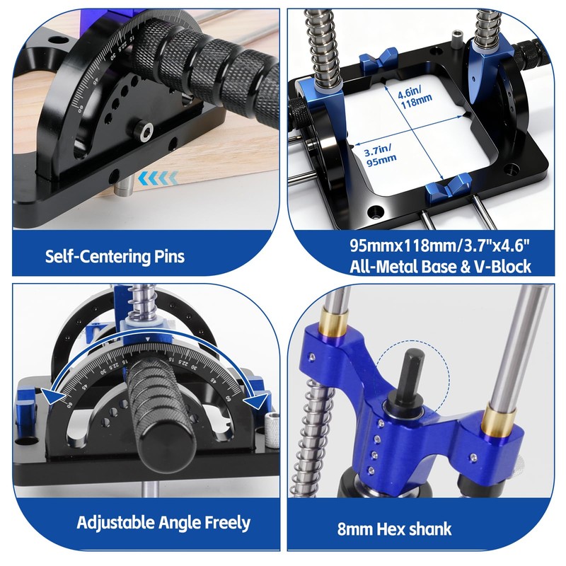 Upgraded Portable Drill Guide – 0° to 60° & 90°