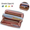 Ladies Large Capacity PU Leather Wallet Elegant Double Layer Stitched,