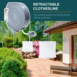 Our House Retractable Clothes Line, 15 Metre Extendable Washing Line for Outdoor Drying, Perfect for Gardens Balconies and Yards, Fits Securely to Wall & Extends & Retracts as Needed, Simple to Use