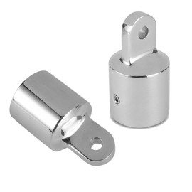 Amadget 2 PCS Bimini Top Caps Tube, Eye End Top Fitting Marine 316 Stainless Steel Bimini Canopy Hardware, Inside Dia 7/8"