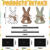 Burbell 3 Pcs Easter Bunny Table Decorations Wooden Bunny Tabletop