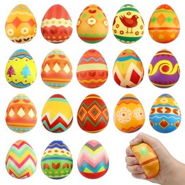 XIMEY Easter Eggs Stress Ball, Anti-Stress Ball Children, Stress Ball Children, Stress Balls Easter, Anti-Stress Balls (Pack of 18)