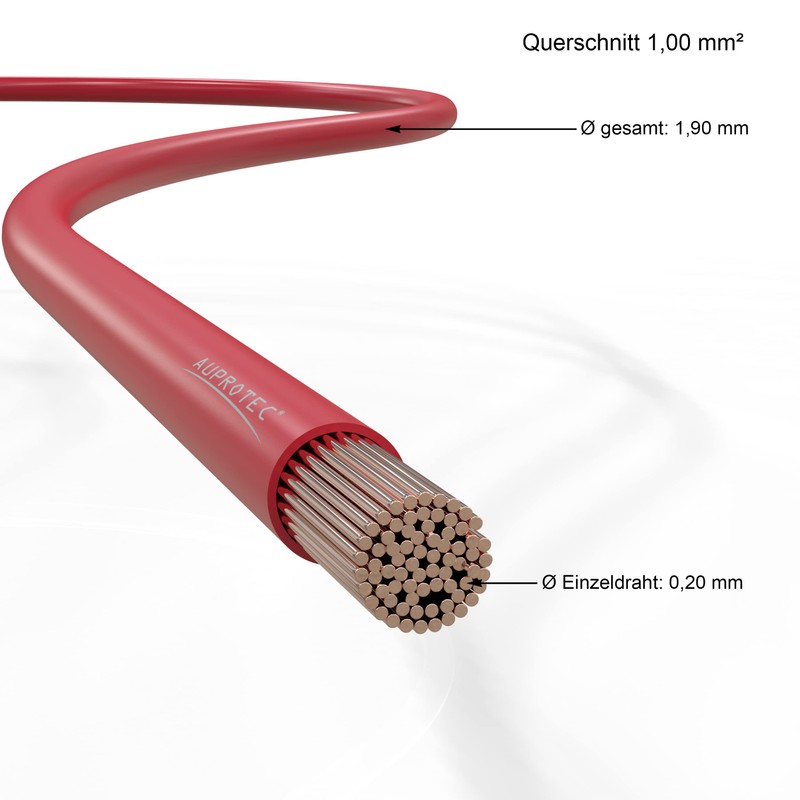 AUPROTEC FLRY-B Vehicle Cable 1.0 mm² Set 2 Colours of
