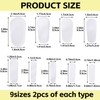 18pcs Clear Makeup Brush Covers, 9 Sizes, Plastic