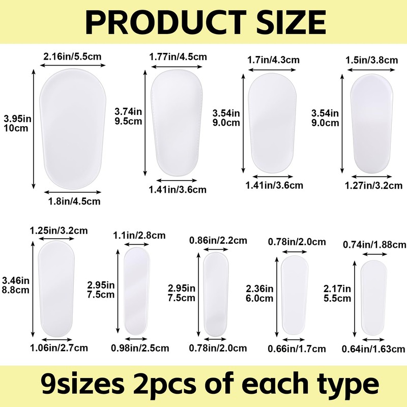 18pcs Clear Makeup Brush Covers, 9 Sizes, Plastic
