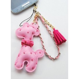 ZZYBIA® Pink Giraffe Fringed Dust Plug Charm for cell phone