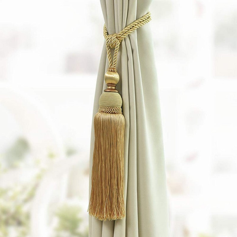 SWTOOL 4PCS Curtain Tassel Tiebacks Large Handmade Curtain Holdbacks Decorative